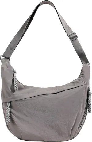 Crescent Shoulder Bag Nylon Crossbody Bag for Women Nylon Hobo Bags Slouchy Sling Purse Dumpling Bags