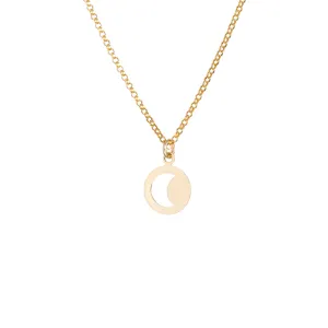 Cut Out Moon Necklace in Gold
