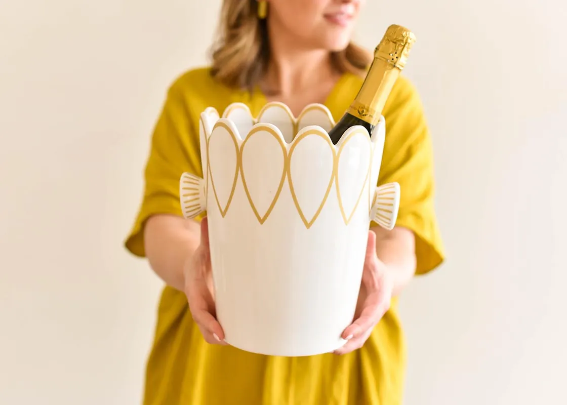 Deco Gold Scallop Ice Bucket