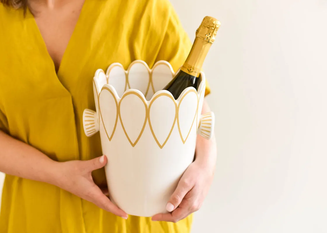 Deco Gold Scallop Ice Bucket