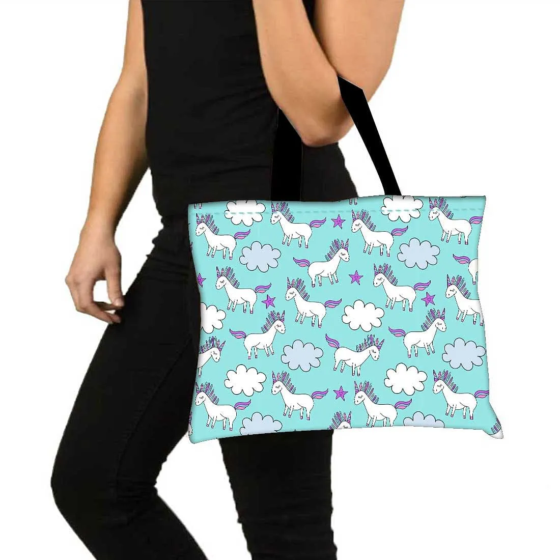 Designer Tote Bag With Zip Beach Gym Travel Bags -  Unicorn