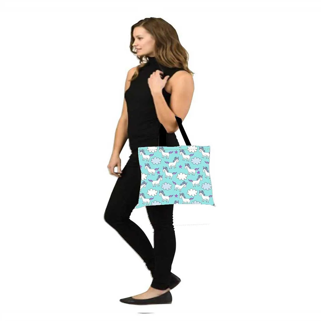 Designer Tote Bag With Zip Beach Gym Travel Bags -  Unicorn