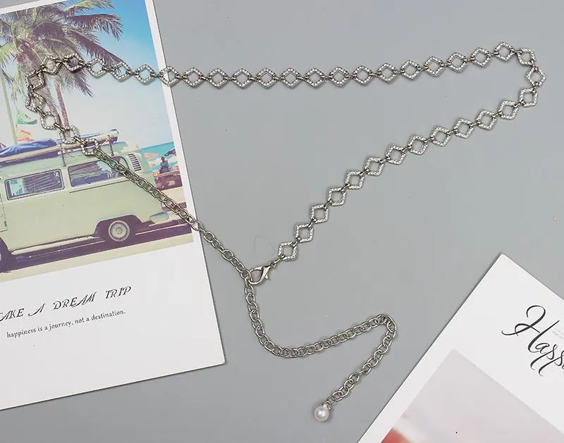 Fashion Rhinestone Waist Chain Decorative Versatile Belt Sexy With Shirt Jeans Metal Chain Belt