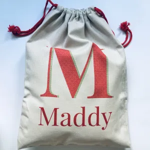 Festive Monogram Santa Sack - Personalised