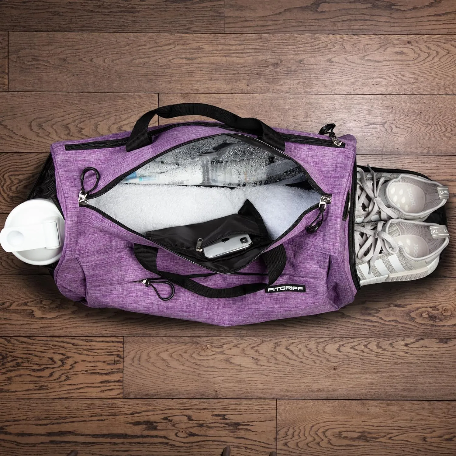 Fitgriff Gym Bag for Men & Women with Shoe & Wet Compartment - Duffle Bag for Travel, Sports, Fitness & Workout