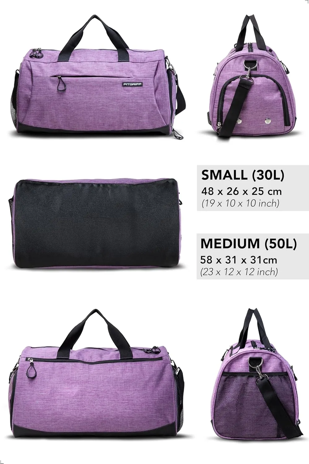 Fitgriff Gym Bag for Men & Women with Shoe & Wet Compartment - Duffle Bag for Travel, Sports, Fitness & Workout