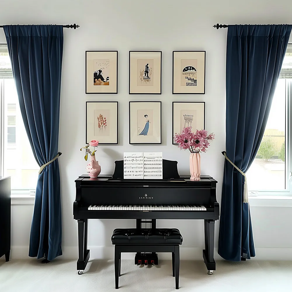 Flaxen | Vol Velvet Blackout Curtains Luxury Heavyweight Luster Custom Drapes | Soft Top Back Tab