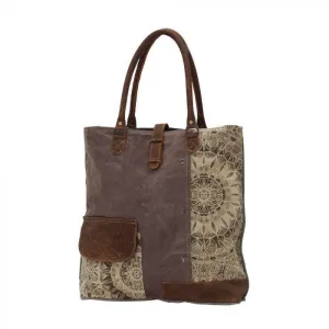 Flower Design Canvas Tote Bag