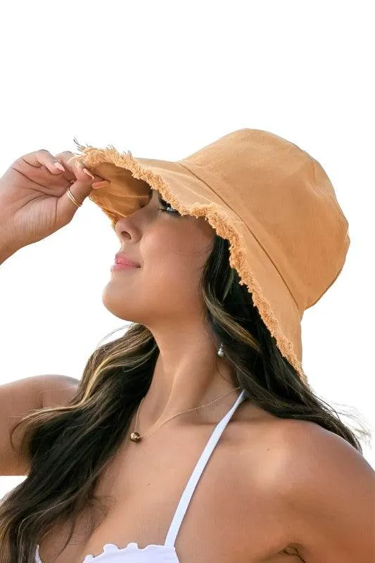 Frayed Edge Canvas Bucket Hat