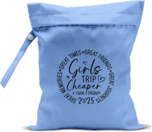 Girls Trip Gifts Wet Dry Bag, Beach Bag Wet Bag Favors, for Swimsuit Toiletry Travel Essentials For Women Aloha Bags, Beach Travel Gym Laundry bags for Dirty Diaper Swimsuit Gifts (Blue)
