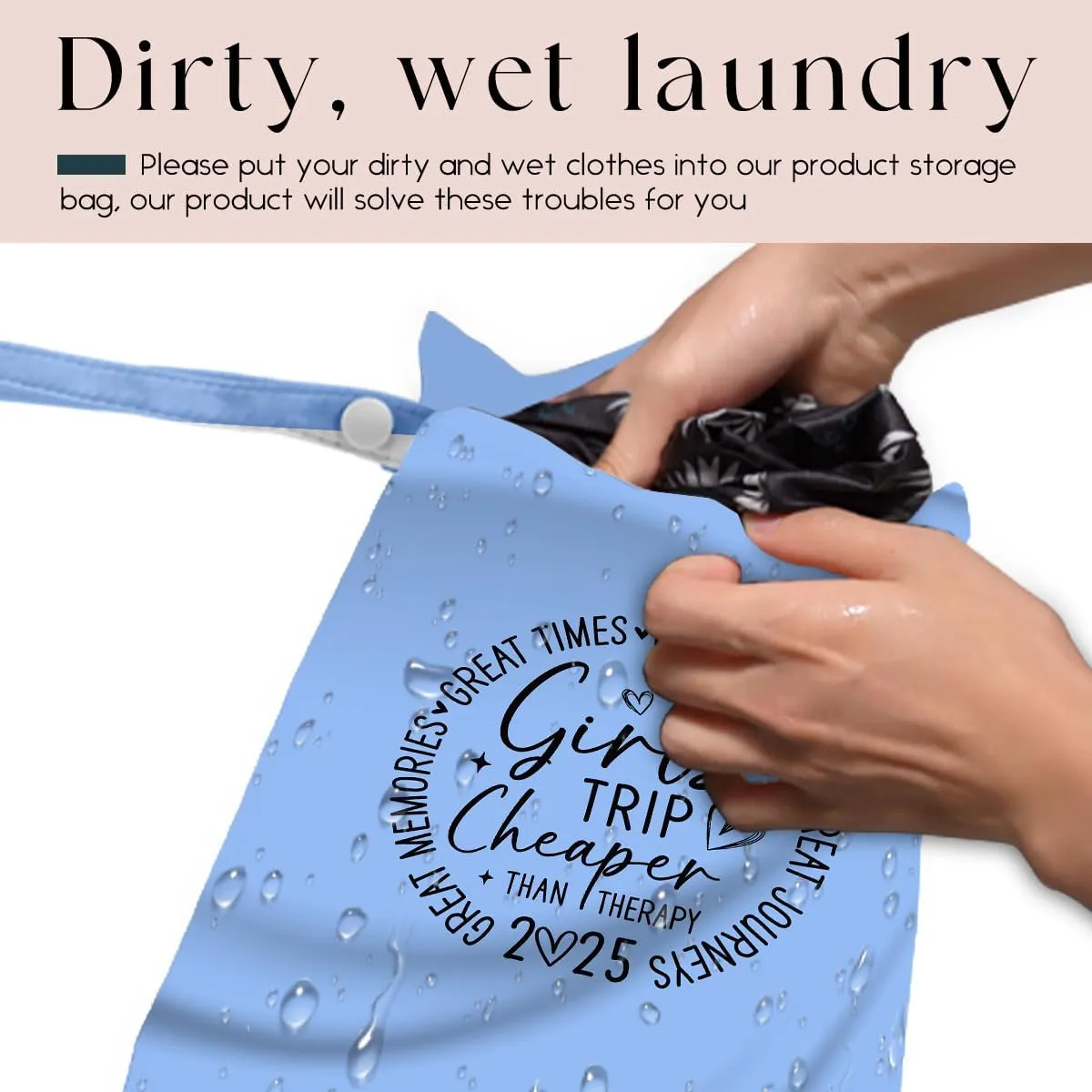 Girls Trip Gifts Wet Dry Bag, Beach Bag Wet Bag Favors, for Swimsuit Toiletry Travel Essentials For Women Aloha Bags, Beach Travel Gym Laundry bags for Dirty Diaper Swimsuit Gifts (Blue)