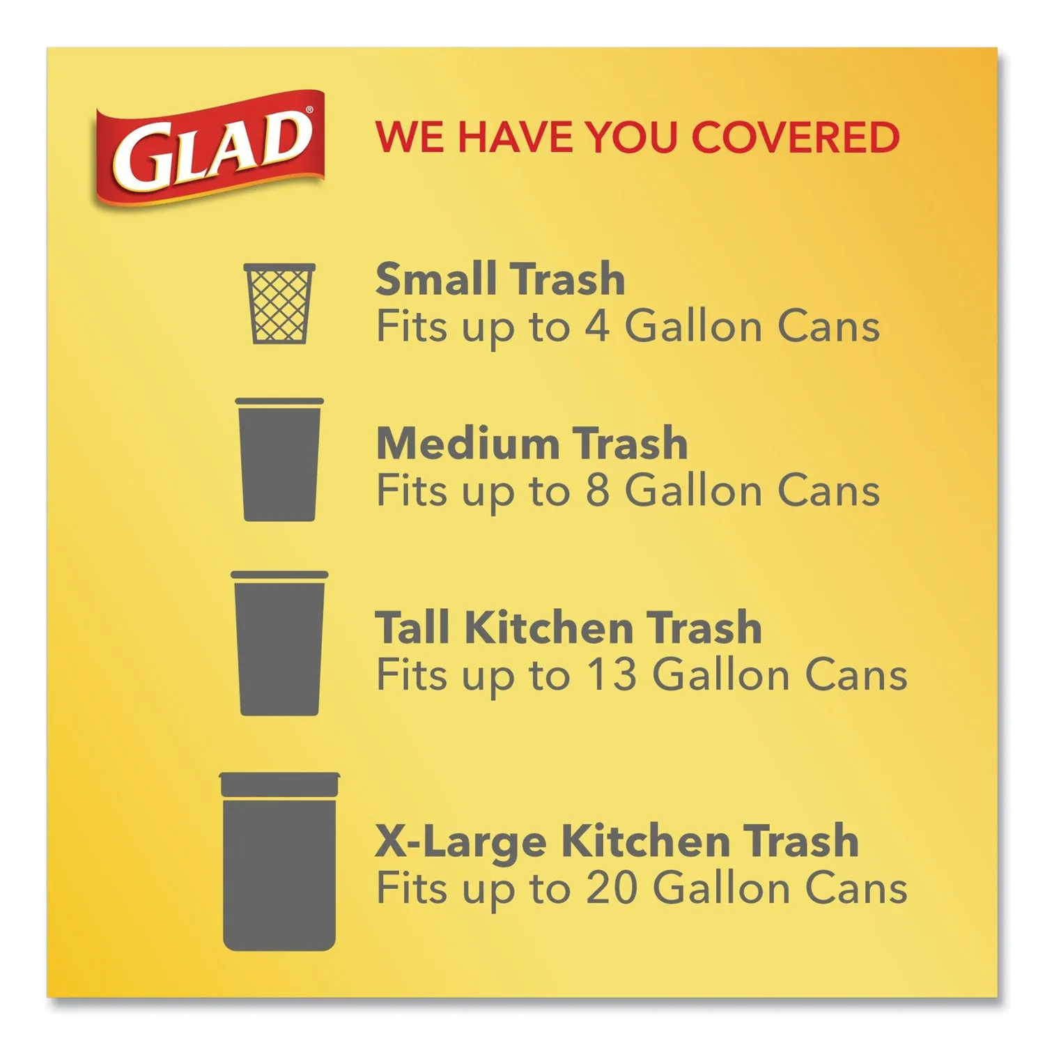 Glad Odorshield Tall Kitchen Drawstring Bags, 13 Gal, 0.95 Mil, 24" X 27.38", White, 80/Box - CLO78900BX