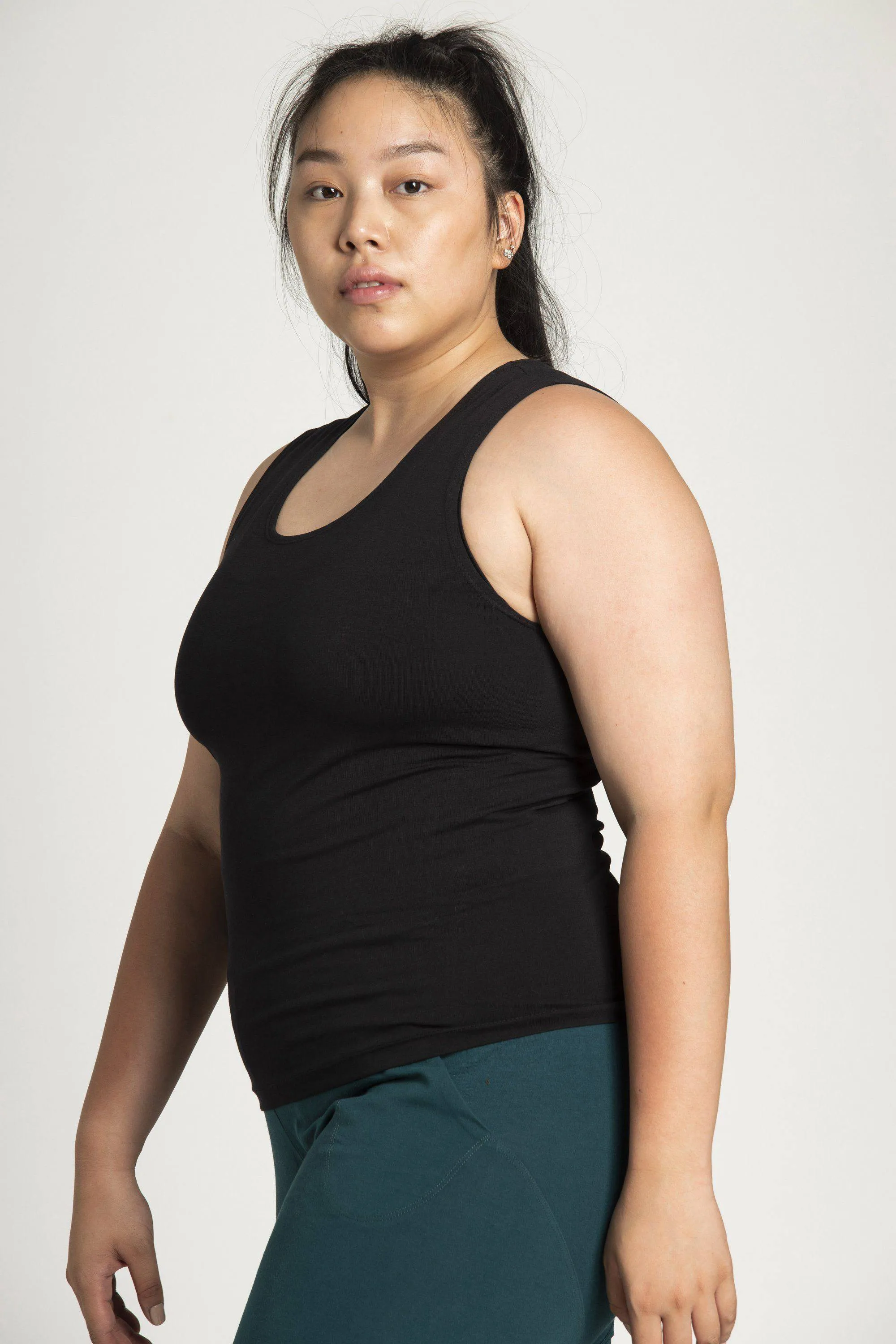 I'mPerfect Organic Cotton Half Moon Open Back Tank Top 25%off