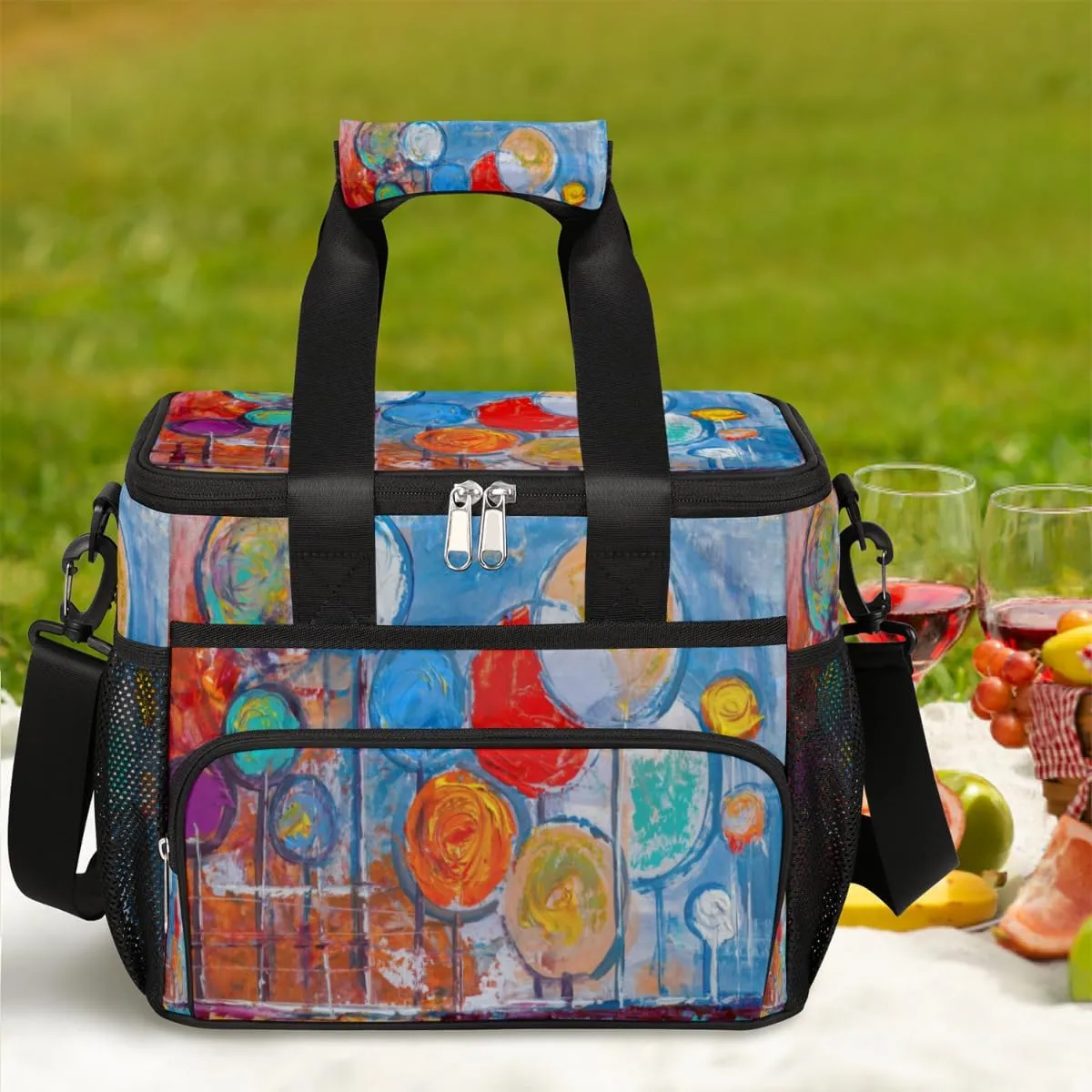 Insulated Lunch Bags for Women Men Watercolor Lollipop Adult Large Reusable Cooler Tote Bag with Adjustable Shoulder Strap Lunch Box for Office, Picnic, Hiking, Beach