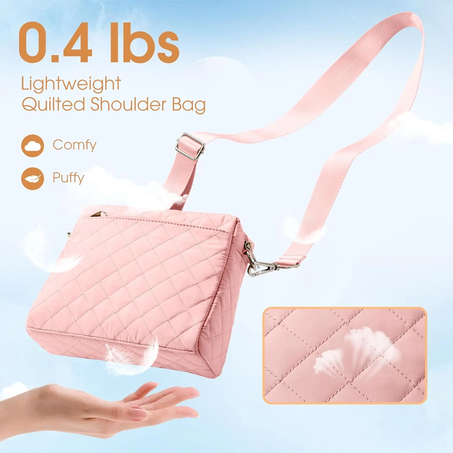 KALIDI Small Women's Crossbody Handbags Quilted Crossbody Bags for Women Ladies Lightweight Puffer Shoulder Purse
