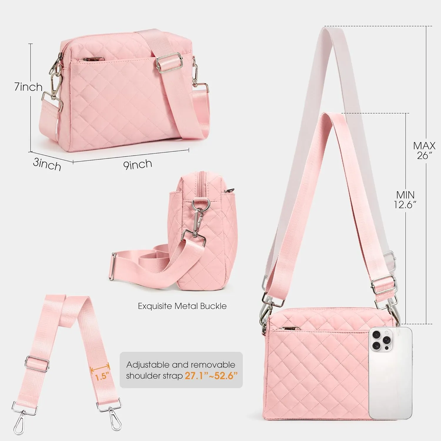 KALIDI Small Women's Crossbody Handbags Quilted Crossbody Bags for Women Ladies Lightweight Puffer Shoulder Purse