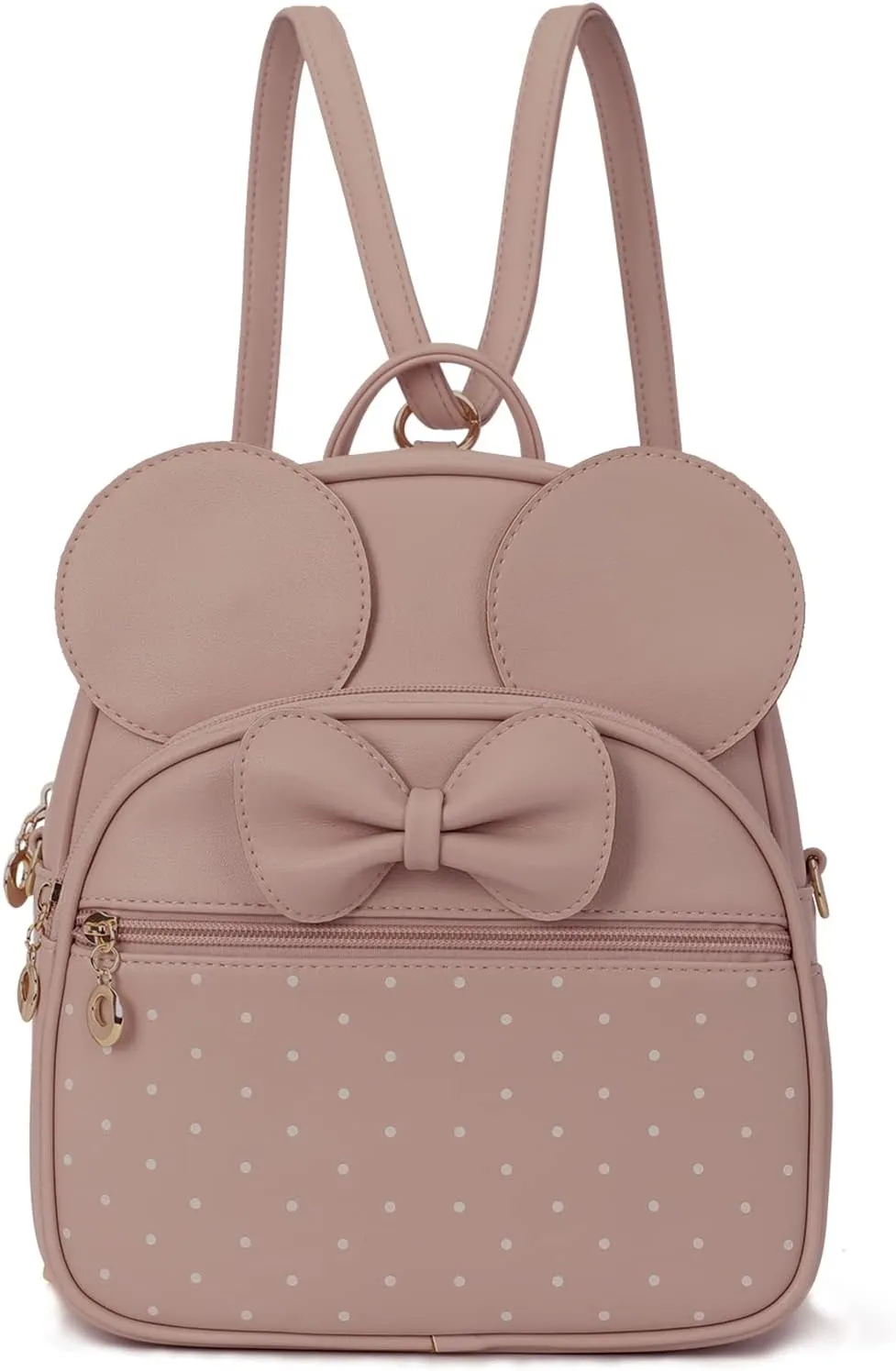 KL928 Girls Mini Backpack Bowknot Polka Dot Cute Daypacks Convertible Shoulder Bag Purse for Women (260 Pink)