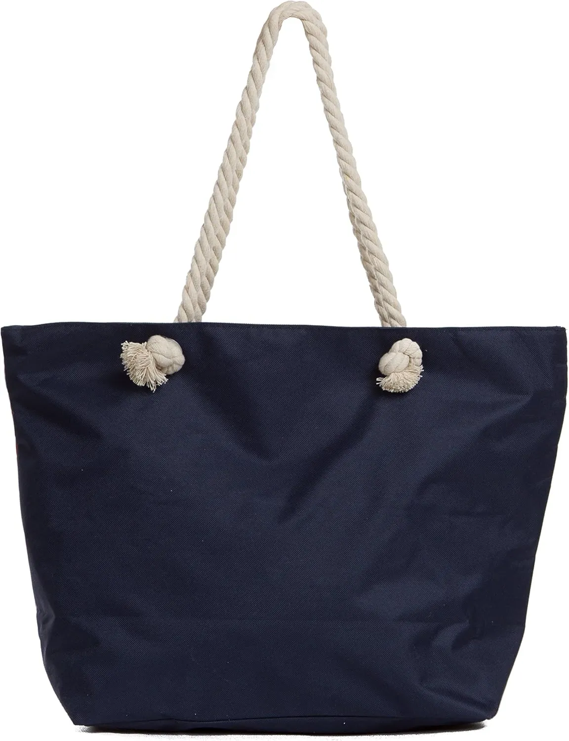 Large Beach Tote Bag, Top Zipper Boat Bag