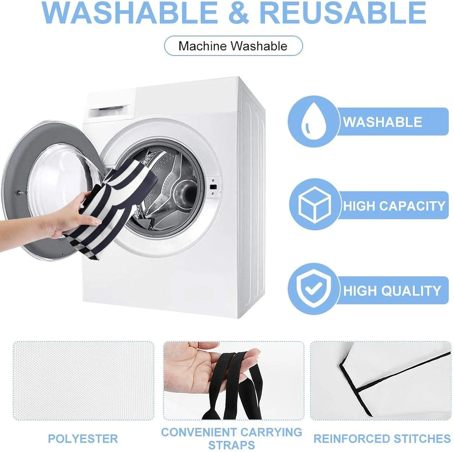 Large Shoulder Tote Bag Reusable Shopping Bag for Women Foldable And Washable Shoulder Tote for Grocery Beach Travel