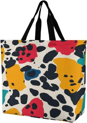 Large Shoulder Tote Bag Reusable Shopping Bag for Women Foldable And Washable Shoulder Tote for Grocery Beach Travel