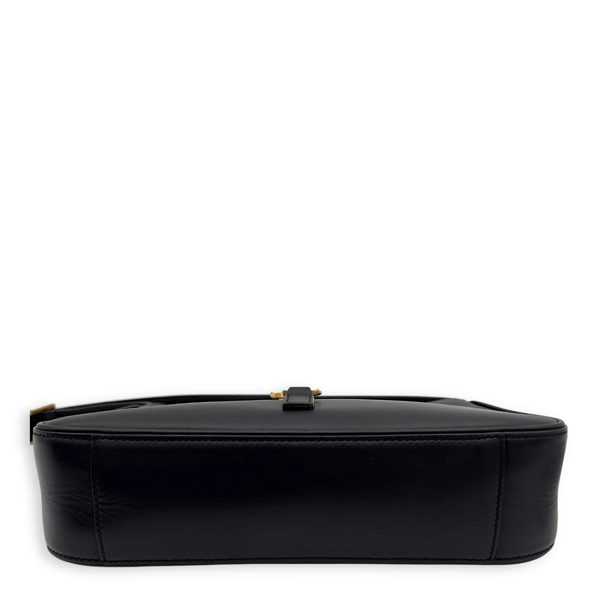 Le 5 A 7 Black Shoulder Bag in Calfskin, Gold hardware