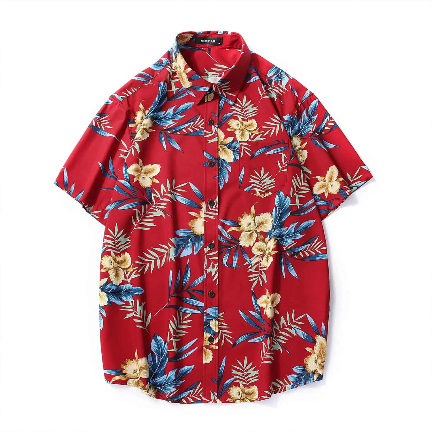 MCEDAR Men's Hawaiian Shirt and Short 2 Piece Vacation Outfits Sets Casual Button Down Beach Floral Suits with Bucket Hats