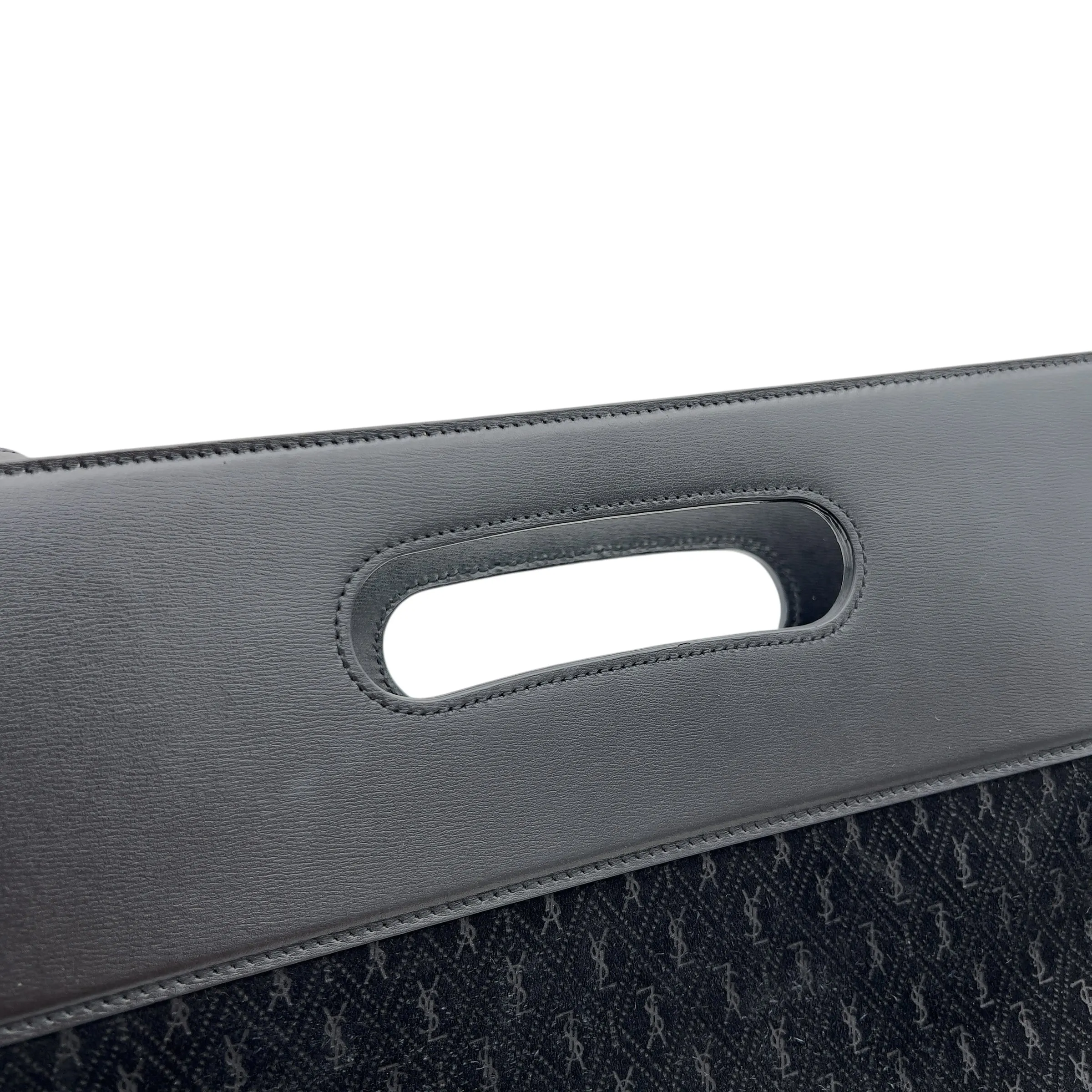 Monogram King Palm Tote Bag Black in Suede Leather, Gold hardware