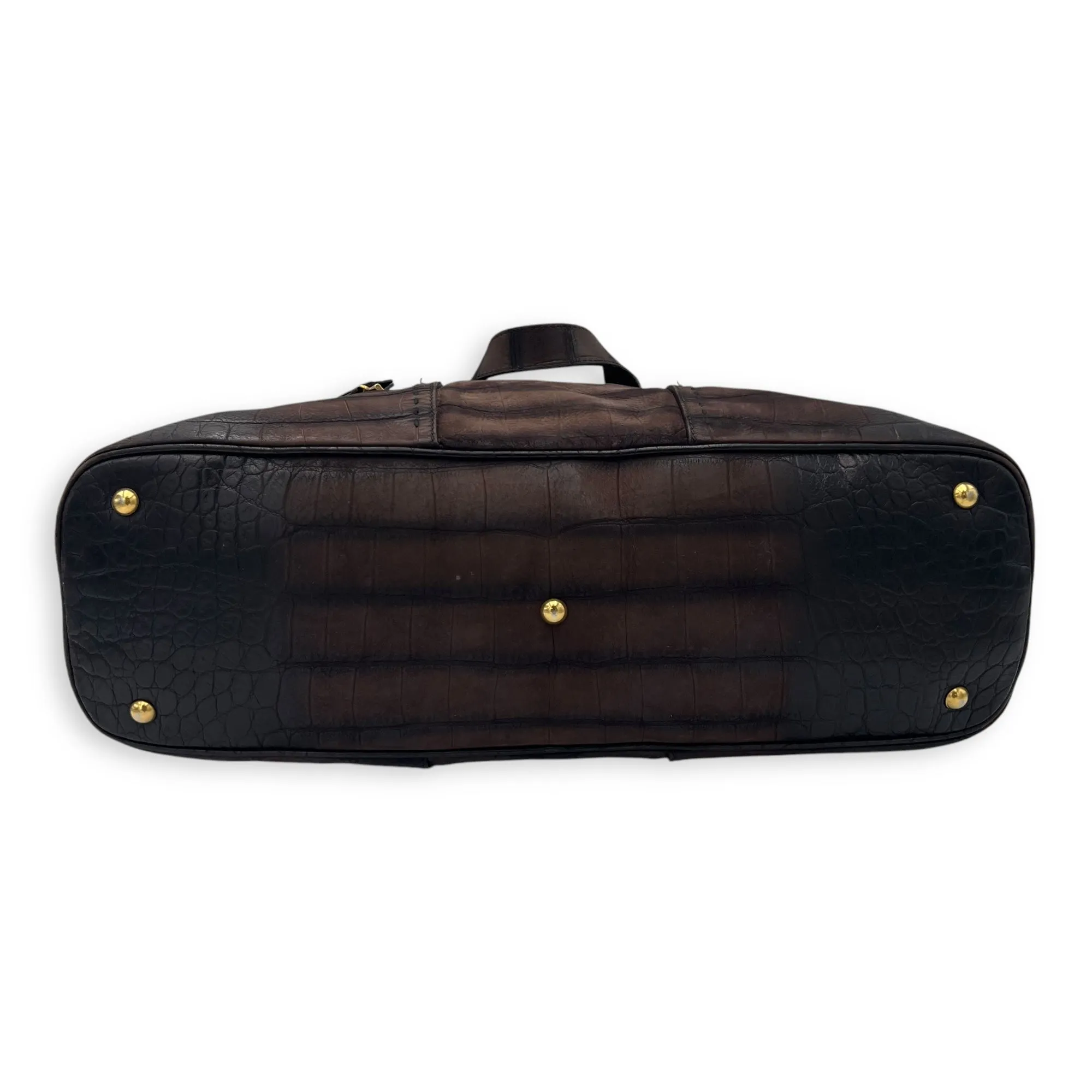 Muse Top Handle Bag Large Brown in Calfskin, Gold hardware