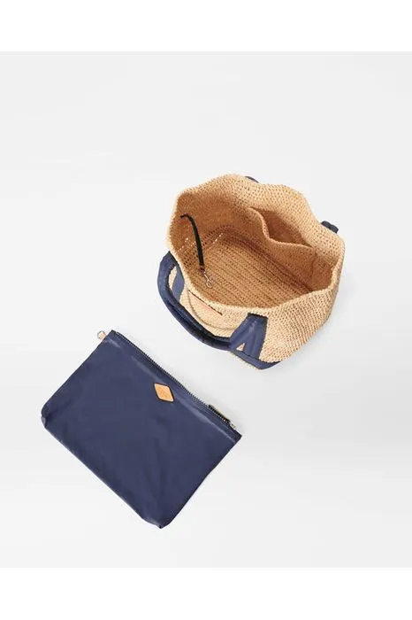 MZ Wallace Raffia Tote Small 1471N1988  | Raffia/Navy