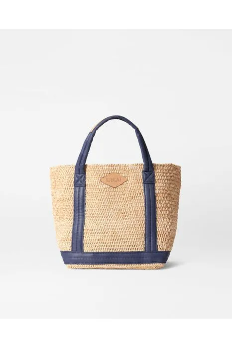 MZ Wallace Raffia Tote Small 1471N1988  | Raffia/Navy