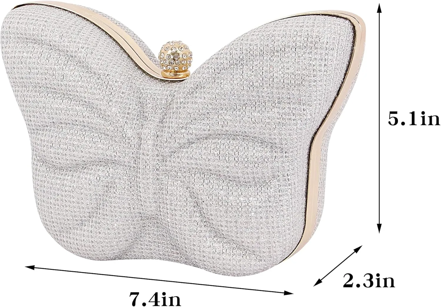 Naimo Womens Butterfly Clutch Bag Glitter Evening Bag Mini Handbag Sparkly Shoulder Chain Purse
