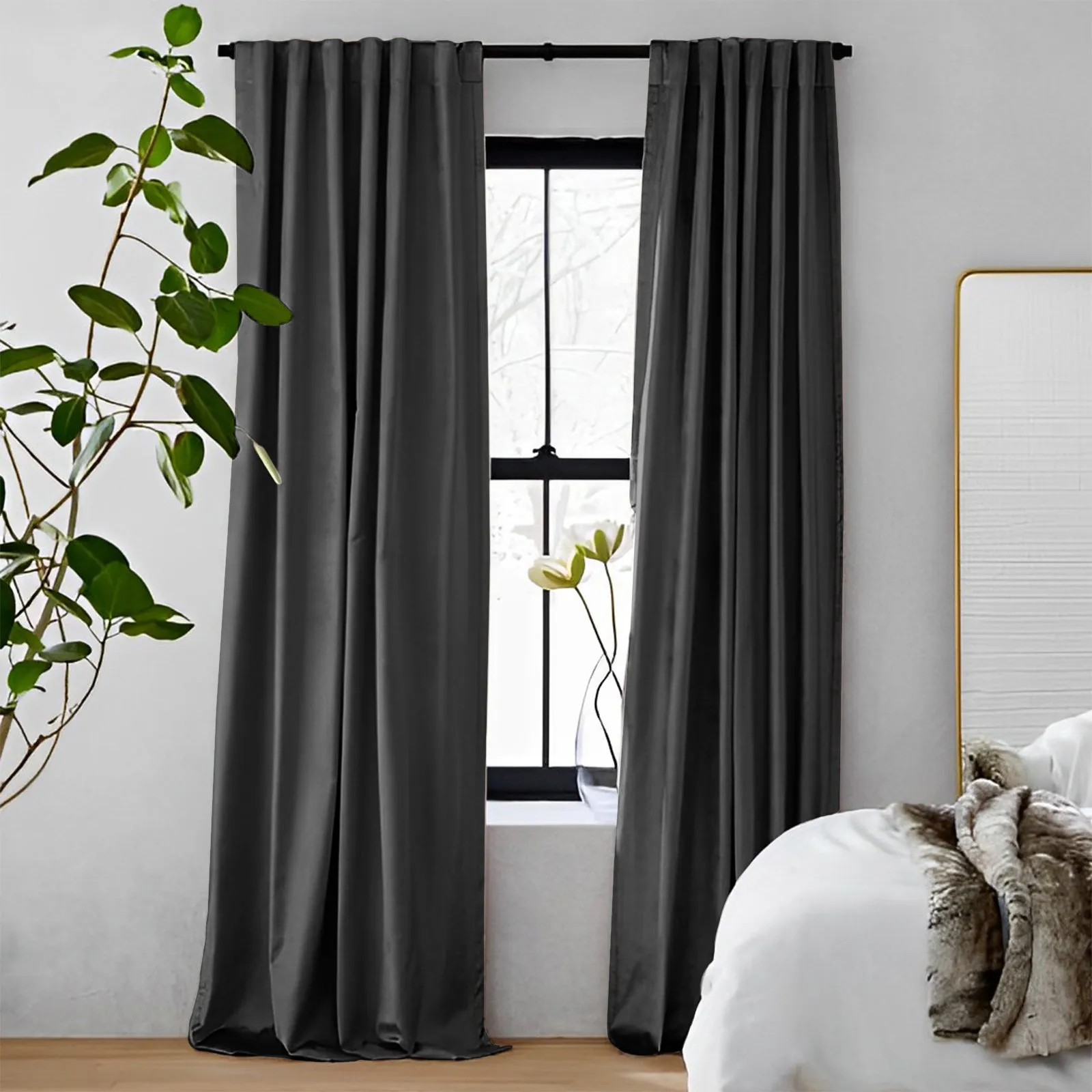 Off White | Vol Velvet Blackout Curtains Luxury Heavyweight Luster Custom Drapes | Soft Top Back Tab