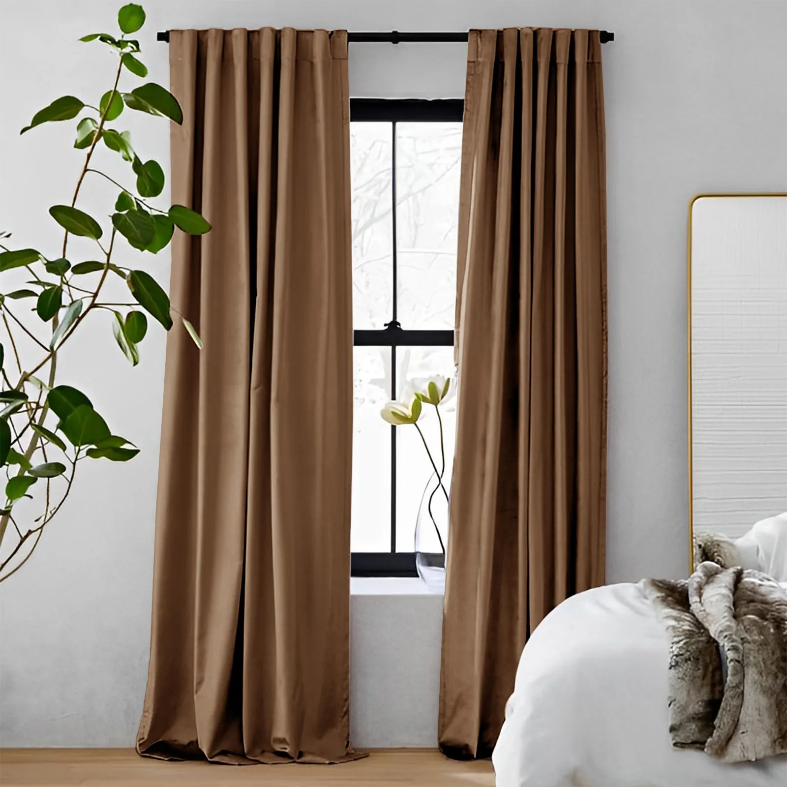Off White | Vol Velvet Blackout Curtains Luxury Heavyweight Luster Custom Drapes | Soft Top Back Tab