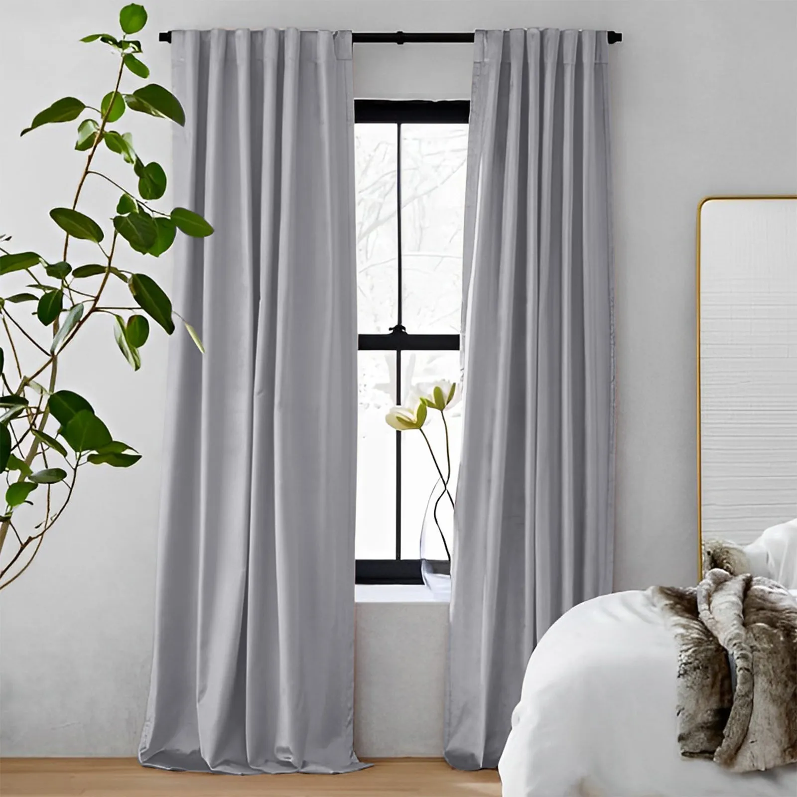 Off White | Vol Velvet Blackout Curtains Luxury Heavyweight Luster Custom Drapes | Soft Top Back Tab