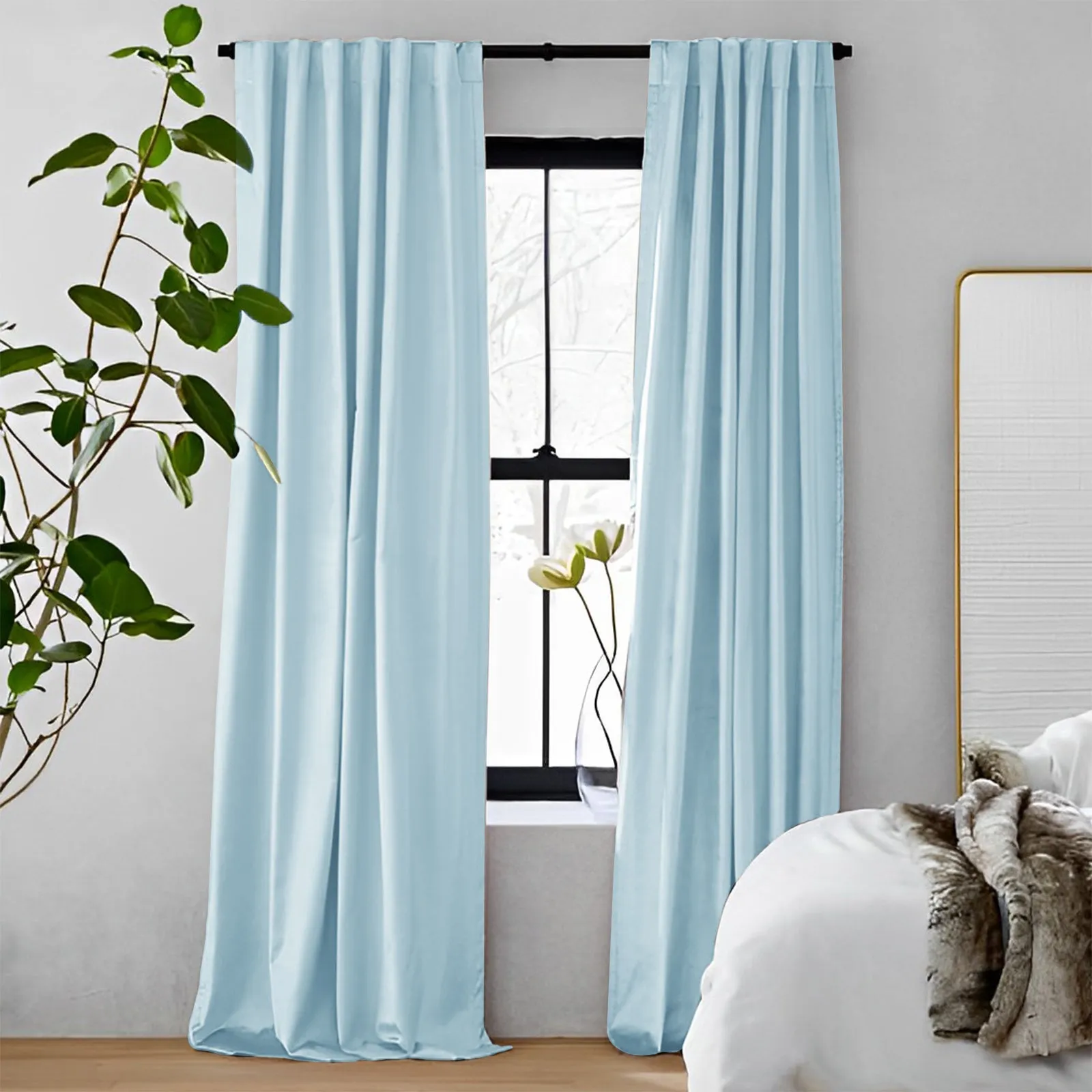 Off White | Vol Velvet Blackout Curtains Luxury Heavyweight Luster Custom Drapes | Soft Top Back Tab