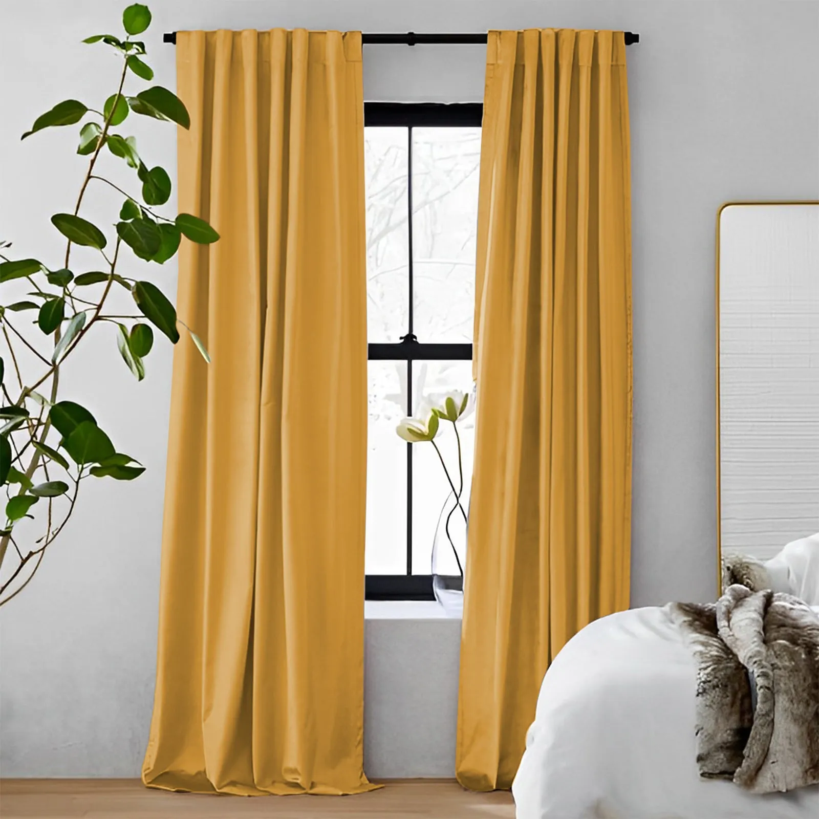 Off White | Vol Velvet Blackout Curtains Luxury Heavyweight Luster Custom Drapes | Soft Top Back Tab