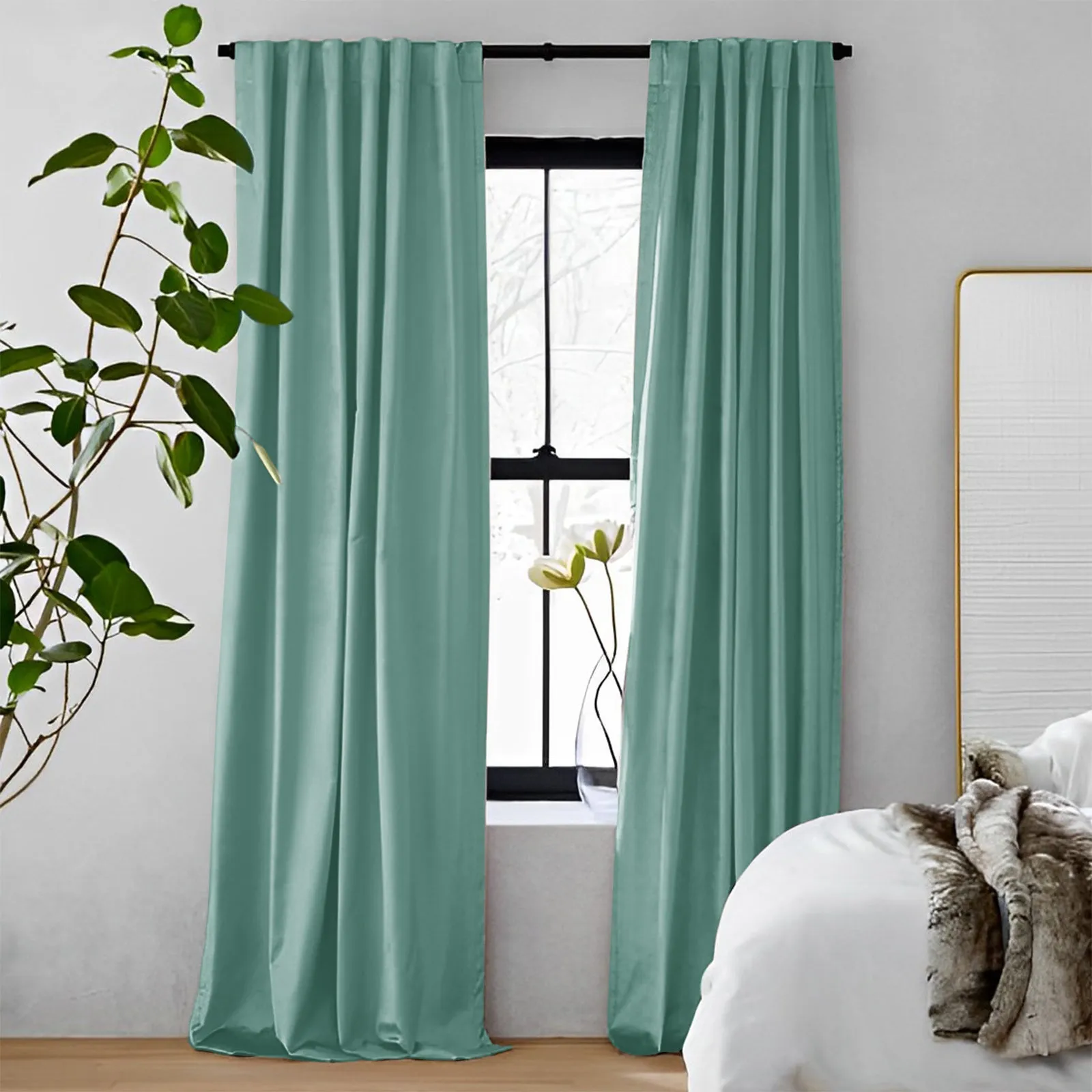 Off White | Vol Velvet Blackout Curtains Luxury Heavyweight Luster Custom Drapes | Soft Top Back Tab