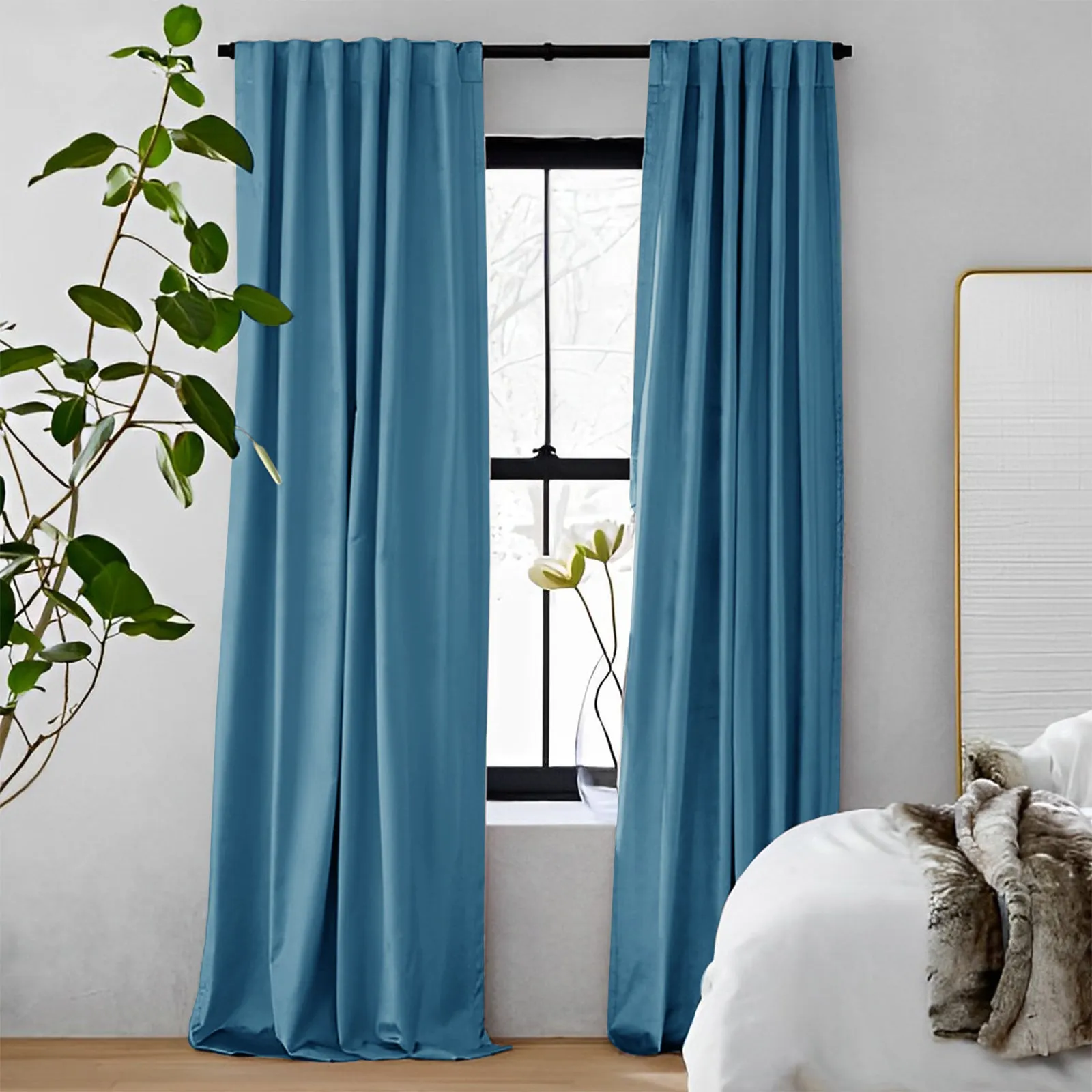 Off White | Vol Velvet Blackout Curtains Luxury Heavyweight Luster Custom Drapes | Soft Top Back Tab
