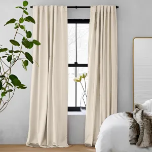 Off White | Vol Velvet Blackout Curtains Luxury Heavyweight Luster Custom Drapes | Soft Top Back Tab