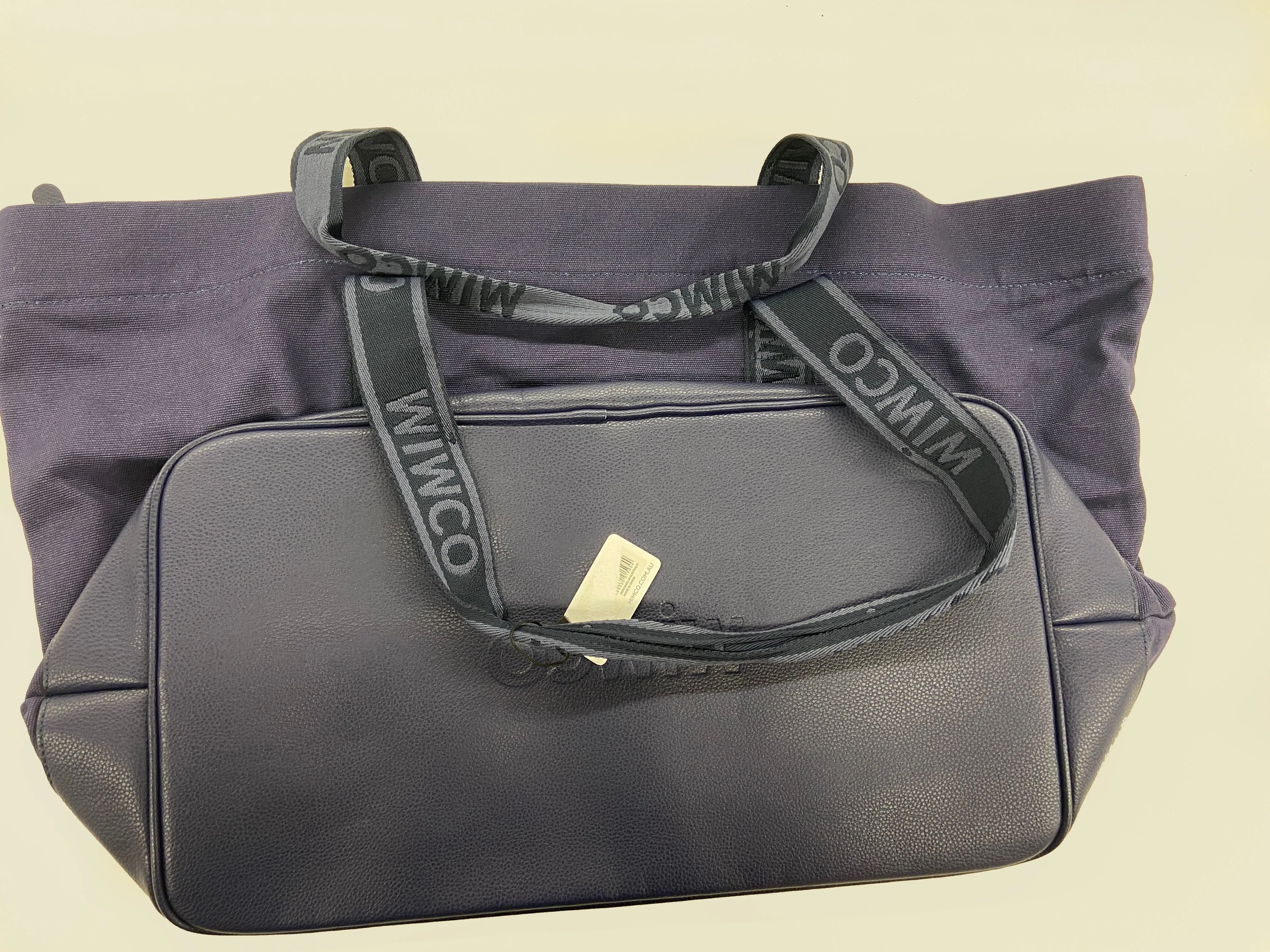 Oversized Canvas Logo Tote in Blue