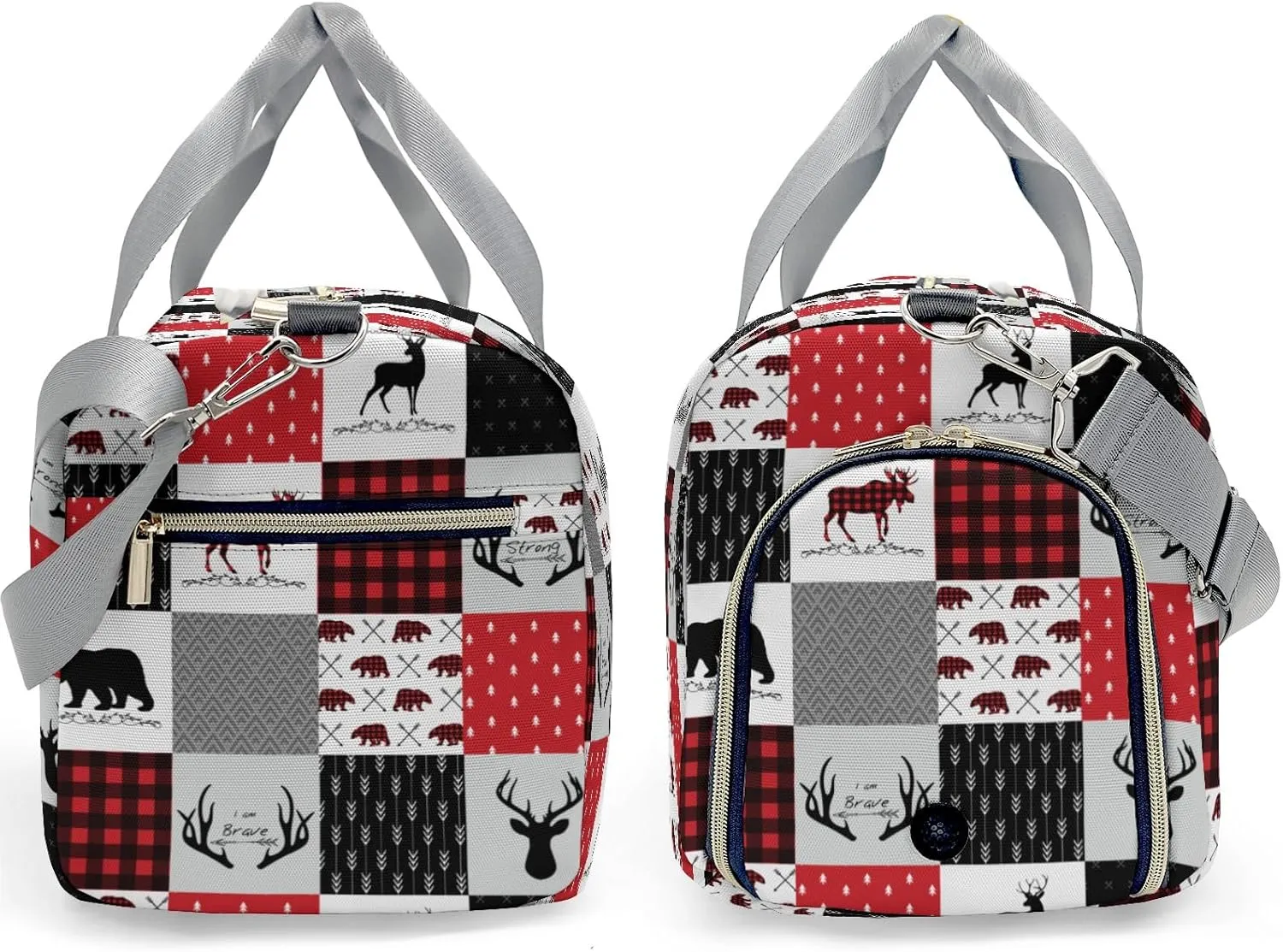 Personalized Gift Duffel Bag Woodland Deer Bear Plaid Fitness Travel Gear: Top Bags for Your Gym Essentials