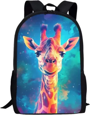 PinUp Angel Cartoon Giraffe Backpack For School Bag Kids Cool Magical Animal Bag For Children Boys and Girls Bookbag