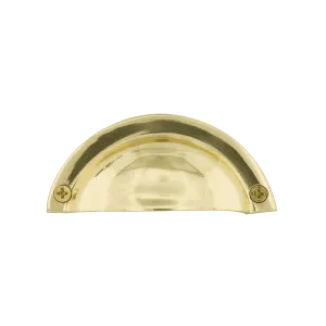 Plain Bin Pull in Unlacquered Brass