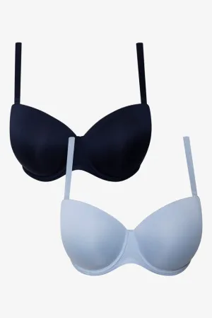 Plus Size 2 Pack Multiway Bras Blue