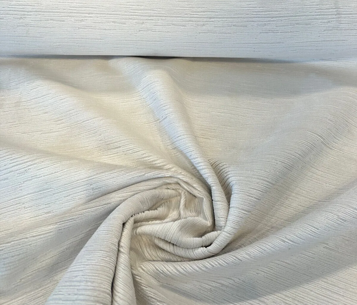 Plush Texture Cut Velvet Dolce Ivory Upholstery Fabric by the yard