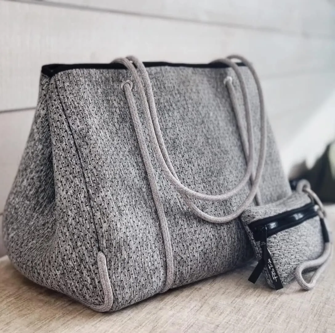 Pole Tribe Neoprene Tote - Large Beach, Gym, Travel Bag & Wallet, Water-Resistant, Durable, Lightweight, Sailor Rope Design