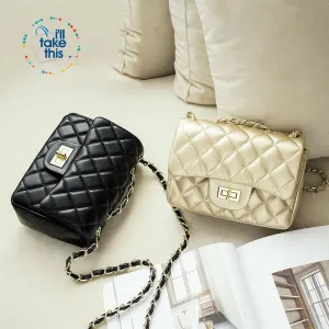 Quilted Design Luxury Small size Shoulder Handbags, 9 Colors in a Vintage Crossbody Bag