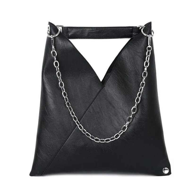 Retro Chain Leather Crossbody Bag