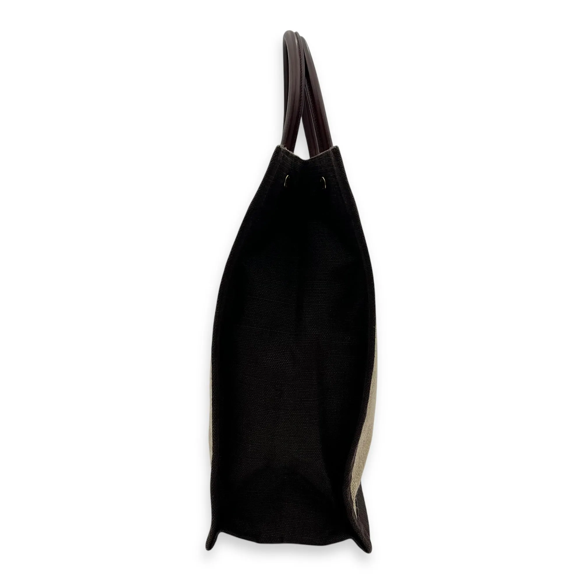 Rive Gauche Tote Bag Brown in Canvas, Gold hardware