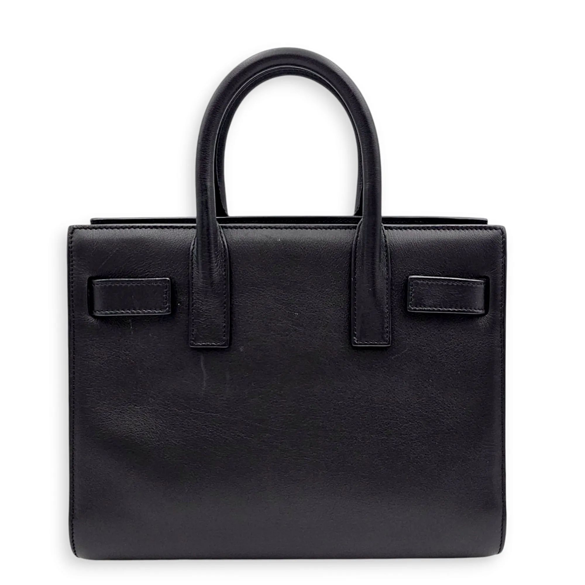 Sac de Jour Nano Black Crossbody Bag in Calfskin, Gold hardware
